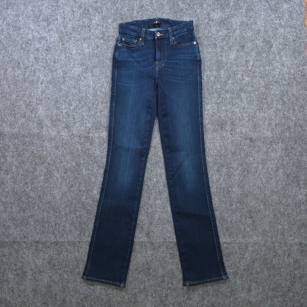 7 For All Mankind Kimmie Straight Slim Illusion Opulent Jeans Dark Wash Size 23